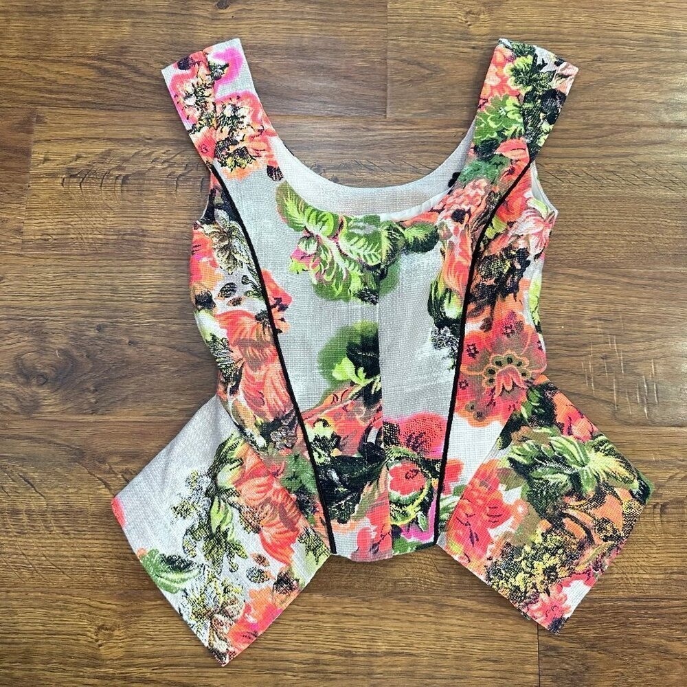 Line & Dot tapestry corset top